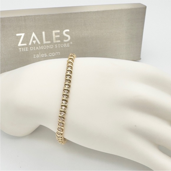 Zales Jewelry - Zales 14k Gold Diamond Tennis Bracelet 1CT Diamonds